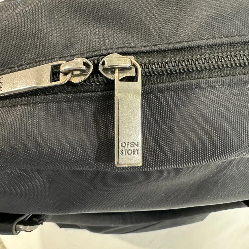 Open Story Commuter Backpack Black Nylon Laptop Bag Travel Work School Unisex